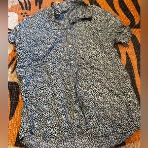 Vineyard Vines Blue and White Floral Men's Dress Shirt